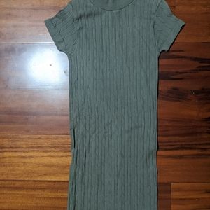Olive green pencil dress